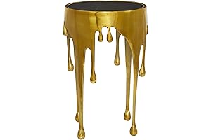 Deco 79 Aluminum Metal Side End Accent Table with Drip End Table...