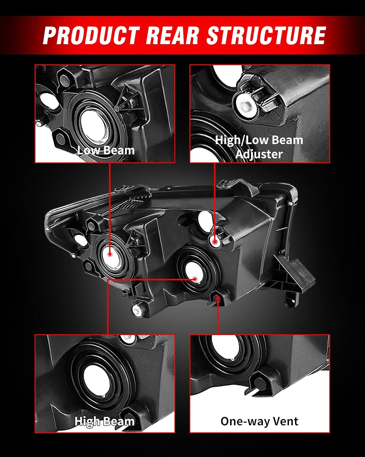 Compatible with 2007 2008 2009 2010 2011 2012 2013 Toyota Tundra /2008-2017 Toyota Sequoia Headlights Black Housing Amber Reflector Driver and Passenger Side