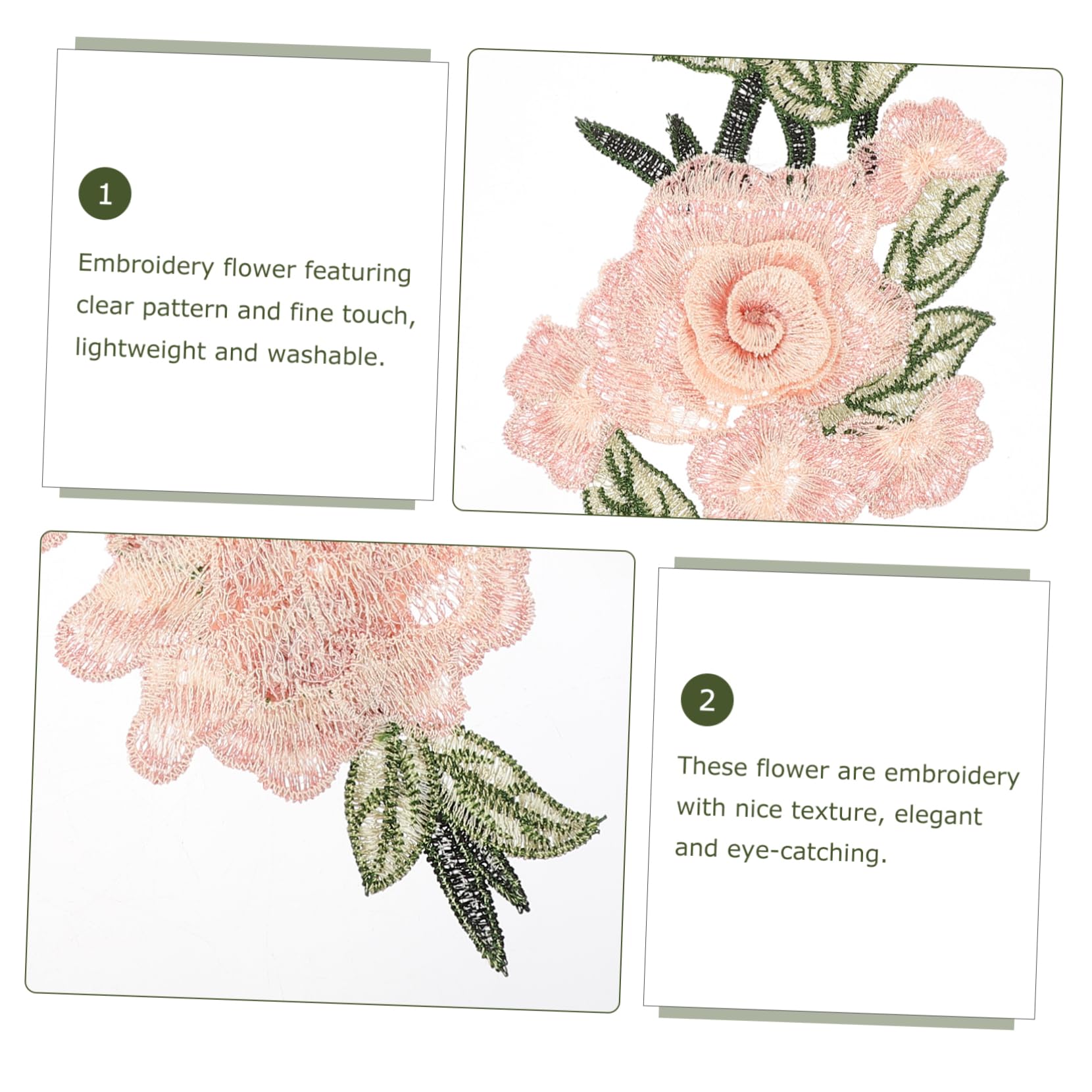 Apliques para ropa, Parches bordados de tela flores, 4 piezas parches apliques florales