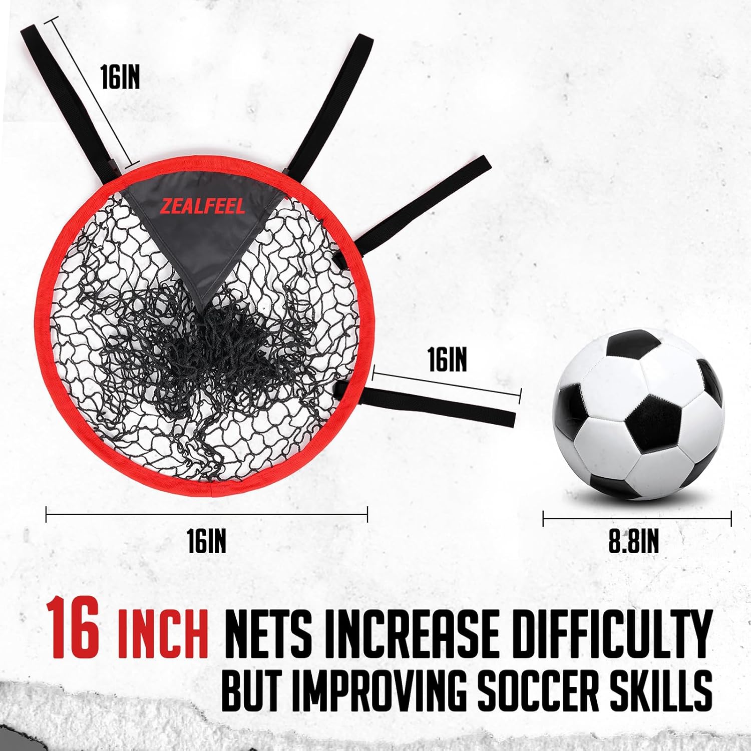 Soccer Goal Target for 2 Pcs, 16-in Top Bins Soccer Target Goal for Corner Shooting Accuracy Training, Easy to Attach and Detachable, Portable Soccer Goal with Carry Bag for Teens and Adults