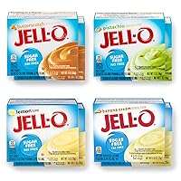Vista 2 de Jello Sugar Free Pudding Mix Instant - Dessert Flavor Variety Pack (8 Flavors, 16 Boxes) - Fat and Sugar Free Jello Pudding Mix & Pie Filling