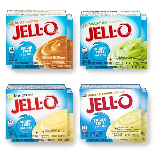 Miniatura 2 de Mezcla instantánea de pudín de gelatina sin azúcar, paquete variado de sabor a postre (8 sabores, 16 cajas) - Sin grasa, mezcla de pudín de gelatina