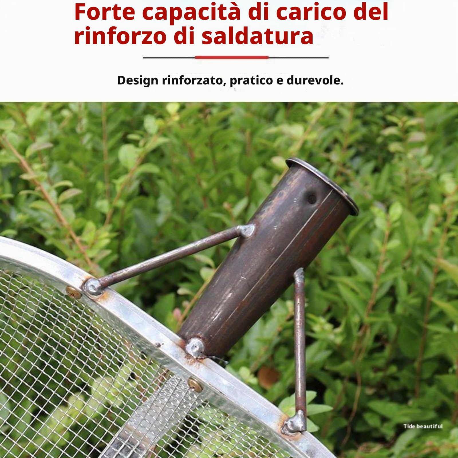 Pala per setaccio, pala per sabbia, grande giardino, pala in metallo, per escrementi di rettili, da giardino, filtro per terra efficiente per setacciare terreno, pala per cereali per mais, accessori