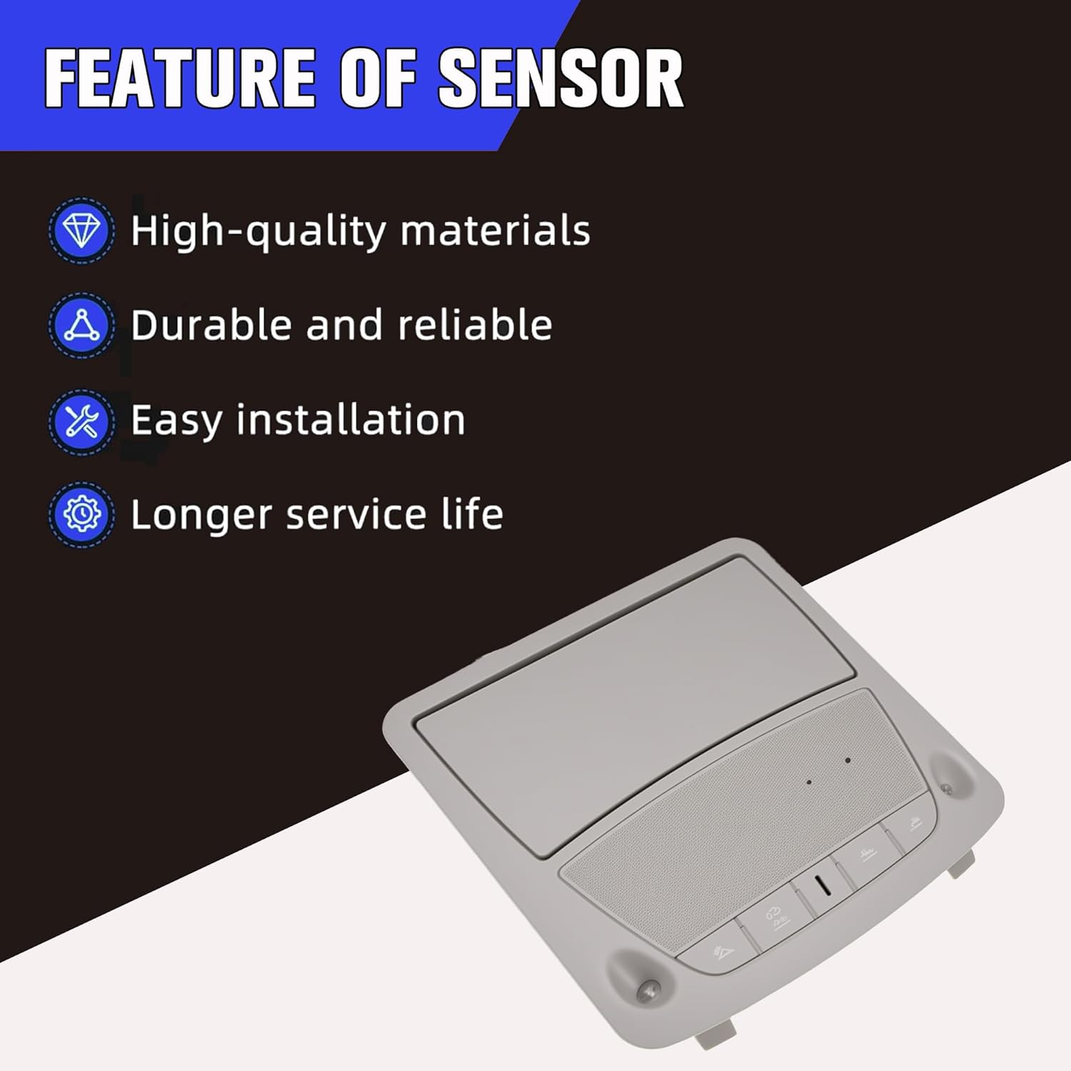 Interior Overhead Console Map Reading Light Compatible with NI SSAN Bluebird SYLPHY/X-Trail/Altima/Sentra 2013-2018, Dome Ceiling Lamp, Replaces OE 26430C990D 26430-C990D