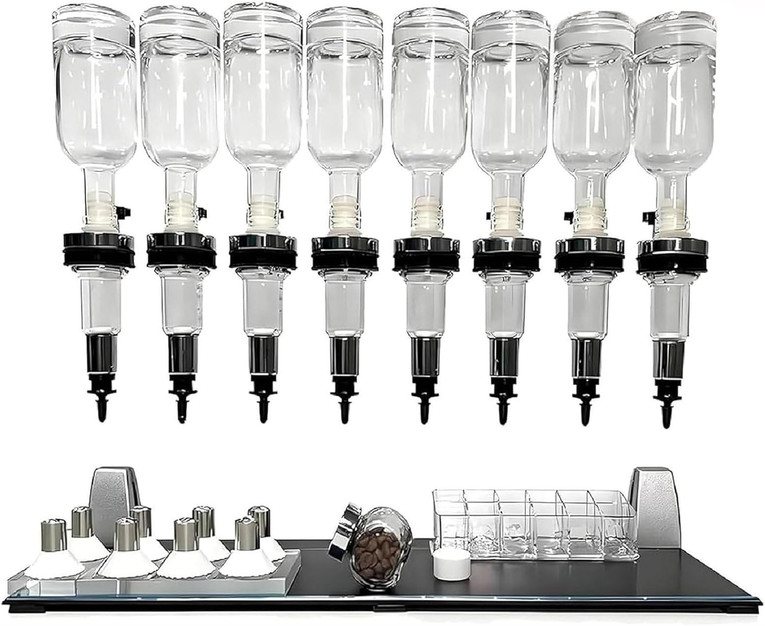 Máquina de llenado manual de líquidos para barra de perfume, 6/8/12 cabezales de bomba ajustables, botellas de vidrio de 200 ml, perfecta para tiendas y estudios, dispensa perfume fácilmente