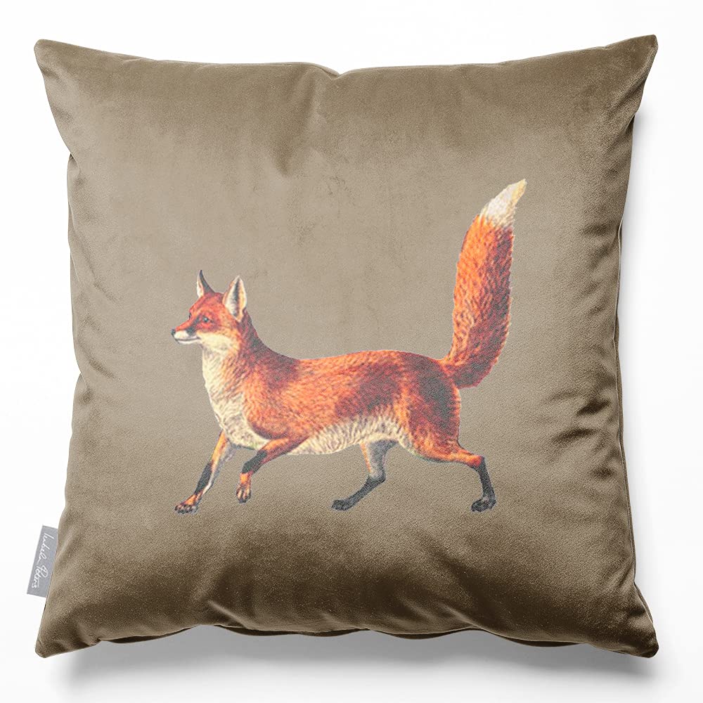 Izabela Peters Fox - Taupe Velvet Cushions - Eco-Friendly, Filled, 45 Cm, Chair & Sofa Cushions