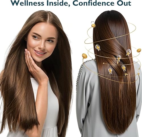 Miniatura 6 de Gomitas de biotina, vitaminas para la piel y las uñas para mujeres y hombres, vitamina B7 vegana, apoya el crecimiento del cabello y uñas más