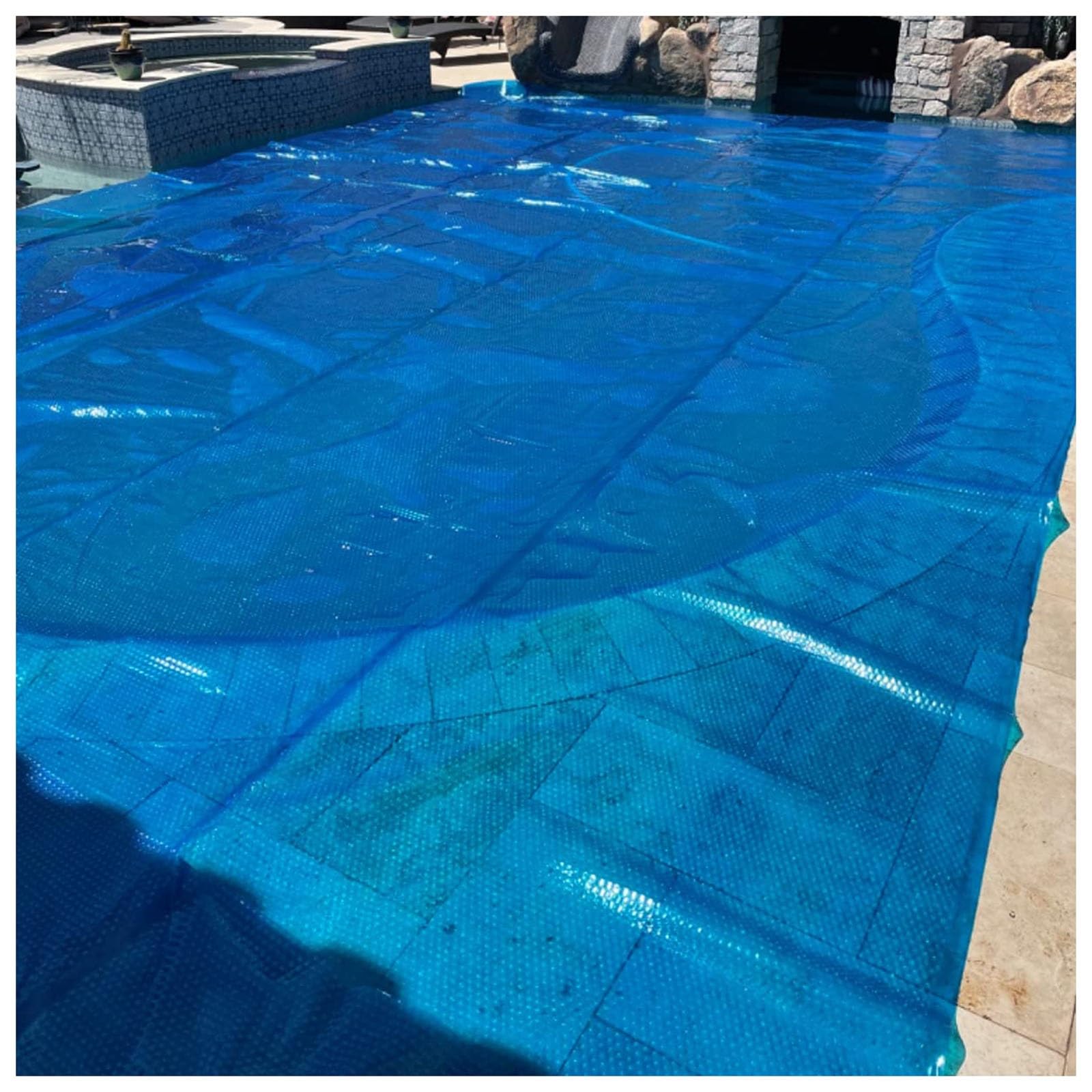 Manta Solar Cubierta para Piscina Cubierta Solar Manta Térmica - Ahorro De Evaporación Del Agua De La Piscina, Rectángulo Retención De Calor Manta De Spa, 15.7 Mil De Espesor, Burbuja Azul ( Size : 7X