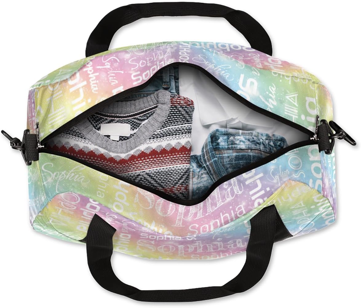 Personalized Kids Duffle Bag for Girls - Sport Gym Bags, Lightweight Overnight Travel Duffel Bag