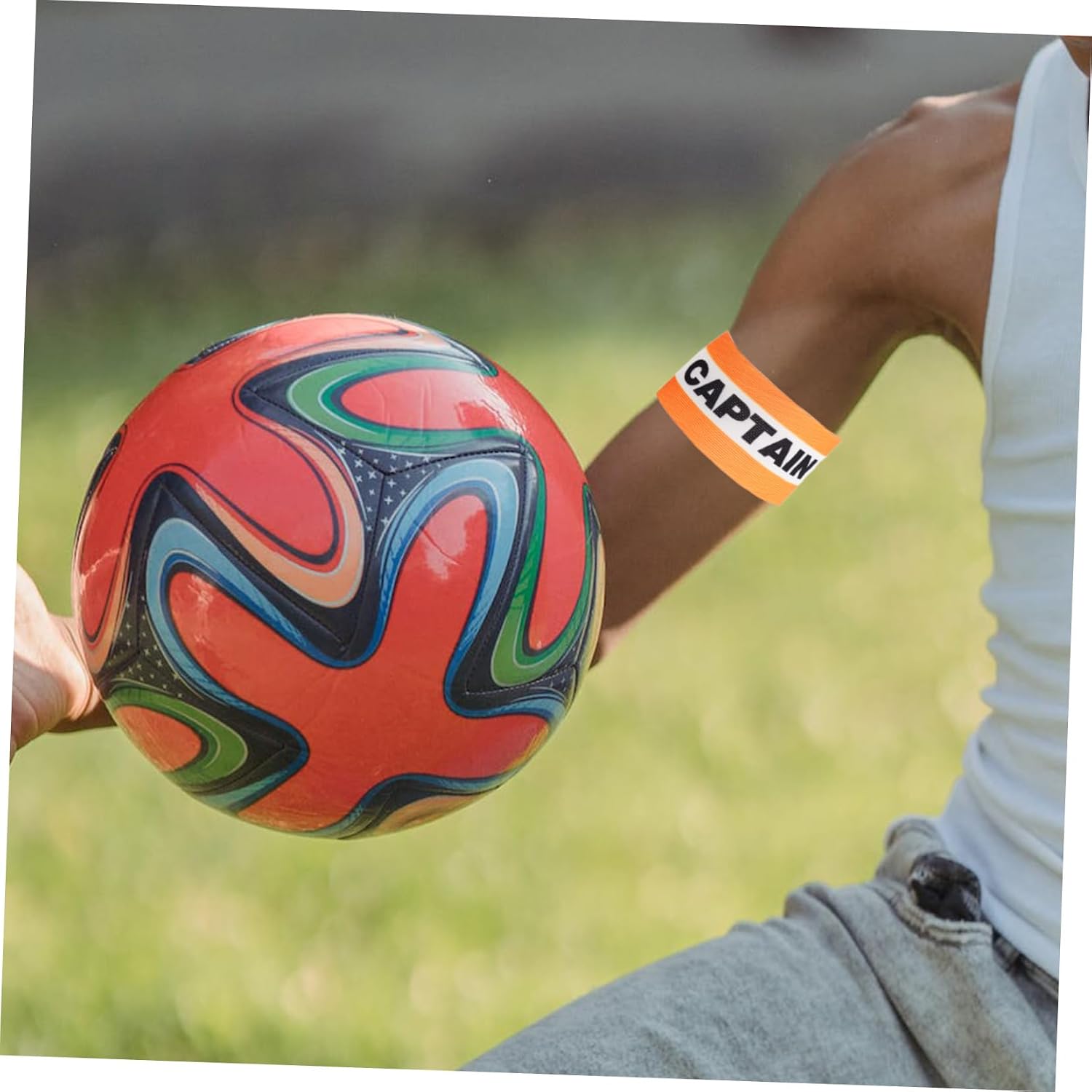 2pcs Soccer Captain Arm Band Elastic Captain Bands for Soccer Match Wristband