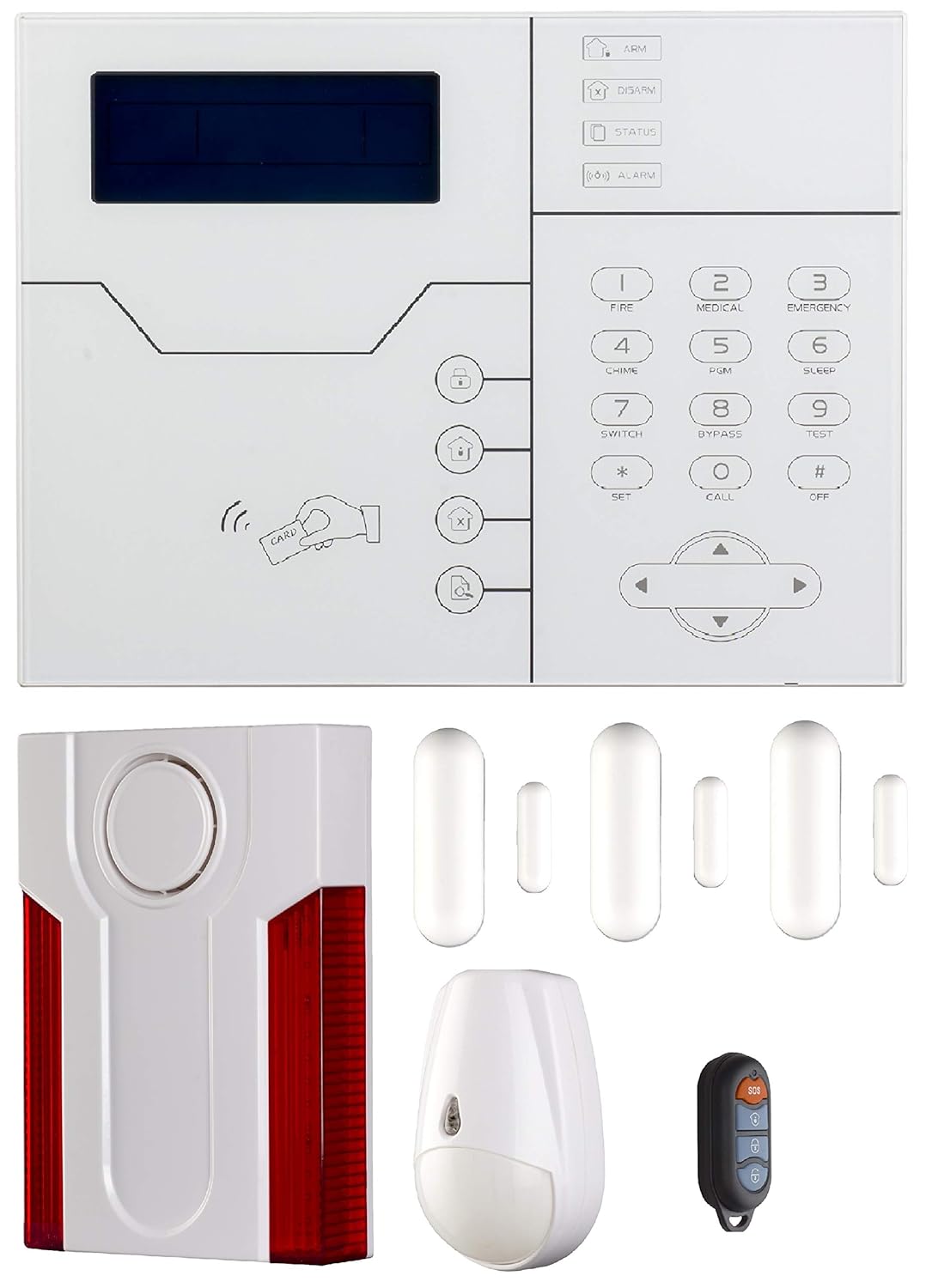 Burglar Alarm System with Free 24 * 7 Professional Monitoring, inbuilt ...