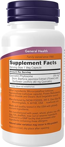 Miniatura 2 de NOW Suplementos, Quercetina Fitosoma 250mg, Sistema Inmunológico Equilibrado, 90 Vcaps