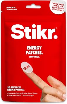 Energy & Focus Patches - Supports Energy Production, Boost Focus & Mood | 24hr Release, Vegan - All Day Support | Waterproof, Aroma Infused | UK Made - 30 Patches, 1 Month Supply