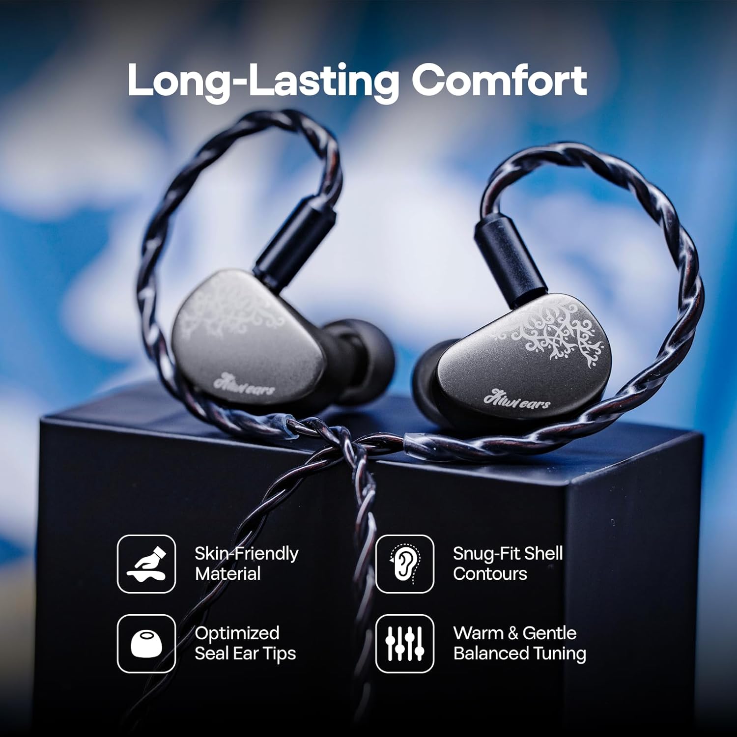 Linsoul Kiwi Ears Cadenza II 10mm Titanium Driver in Ear Monitor, HiFi Wired IEM Earphones with KARS 2.0, Precise Tonal Balance, CNC Aluminum Faceplate for Musicians Audiophiles Gaming (Grey)