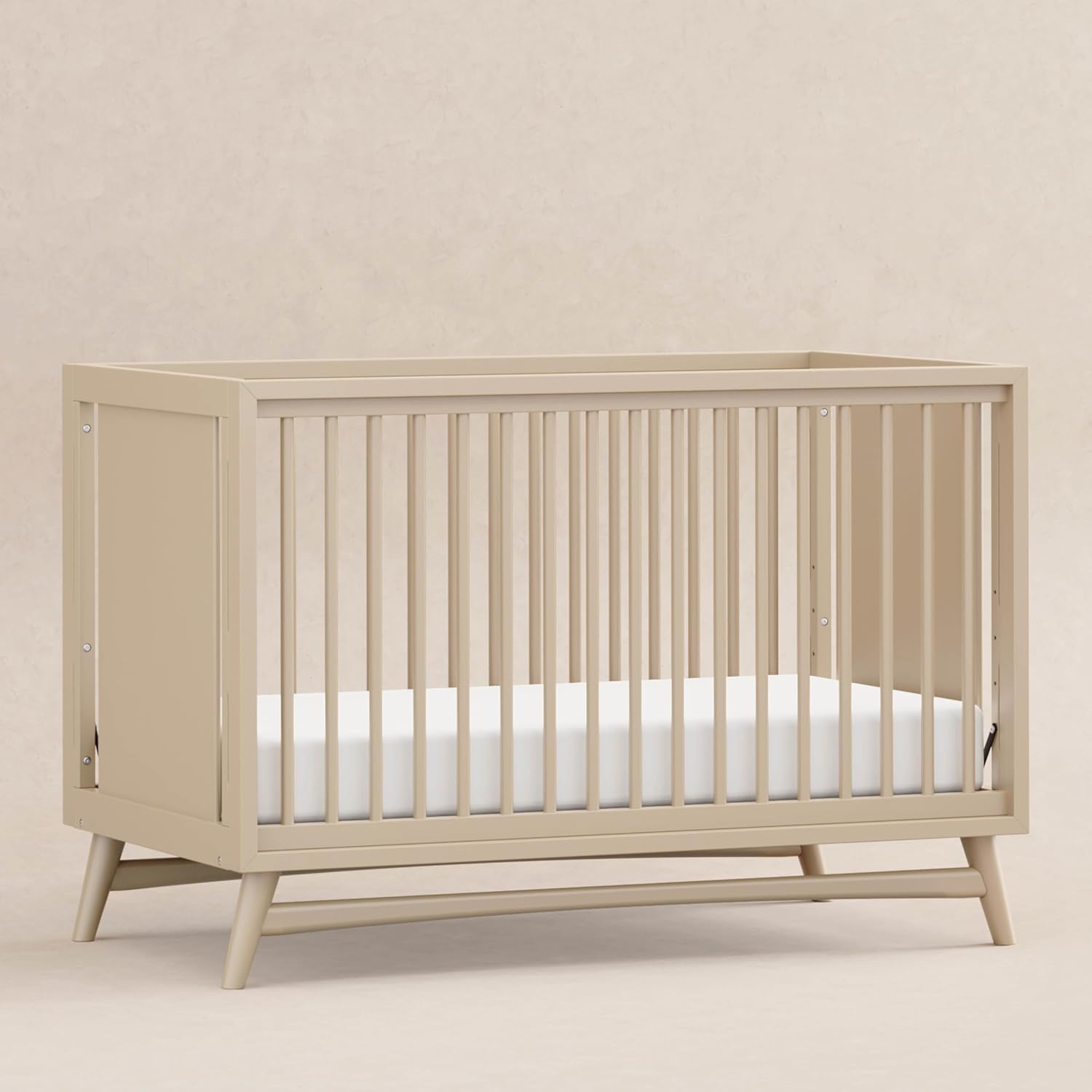 Babyletto Peggy 3-in-1 Convertible Crib with Toddler Bed Conversion Kit in Taupe, Greenguard Gold Certified