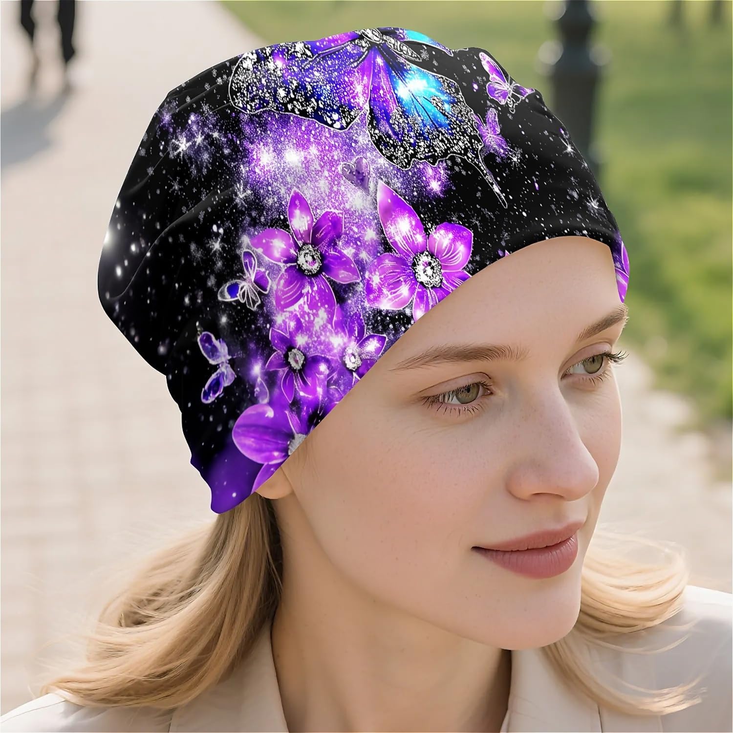 Art Owl Women's Slouchy Beanie Hat Cute Turban Hats Cancer Headwear Caps Baggy Skull Sleep Scarf - Image 6