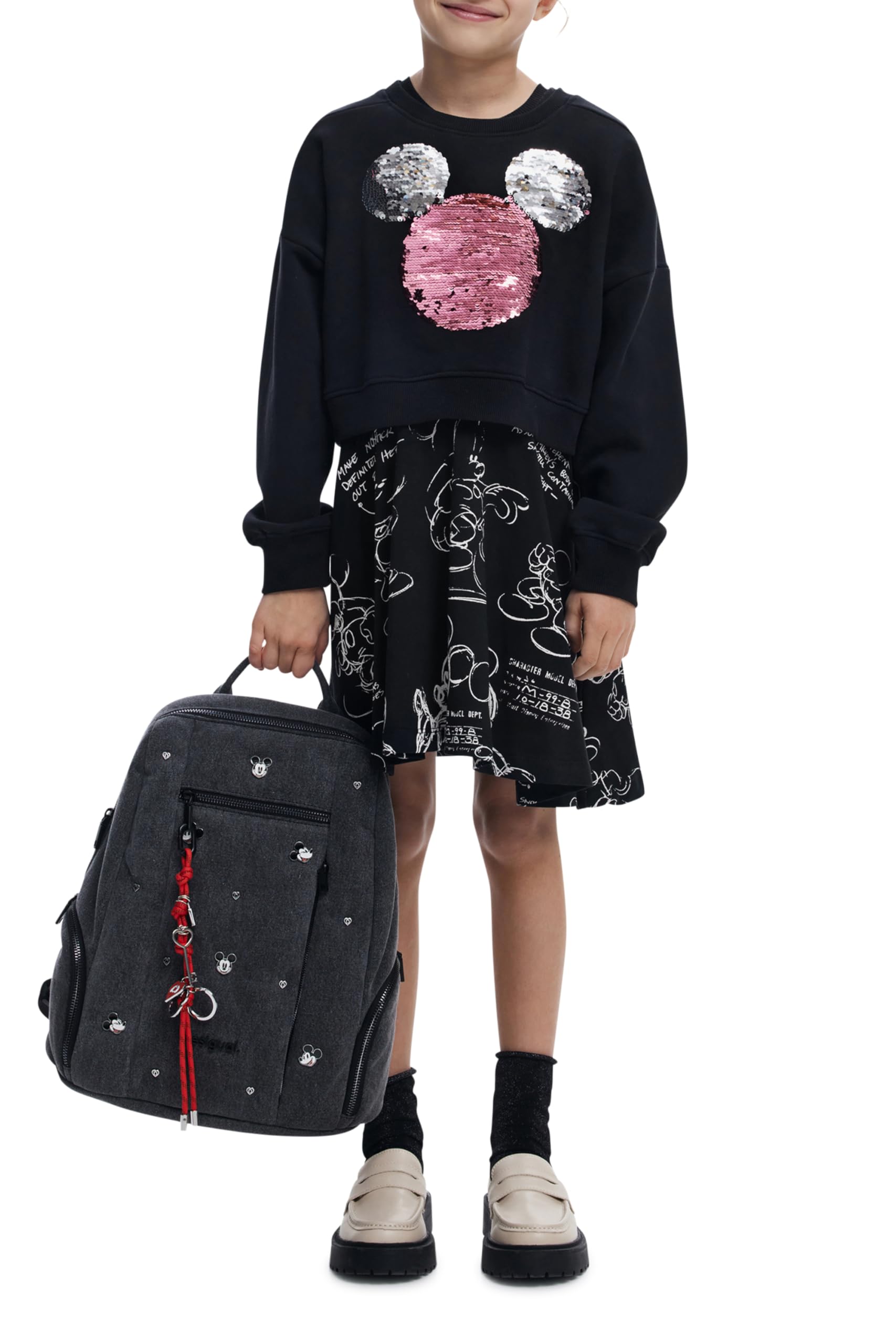 Desigual Vest_Mickey Sequins, 2000 Black, 9/10