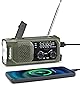 Greeshow 防災ラジオ FM/AM/SW対応 携帯型ラジオ USB充電式 懐中電灯・SOSアラート搭載 ソーラー&手回し充電 ワイドFM対応 小型 IPX4防水仕様 キャンプ・緊急・非常時用 防災グッズ GS-298