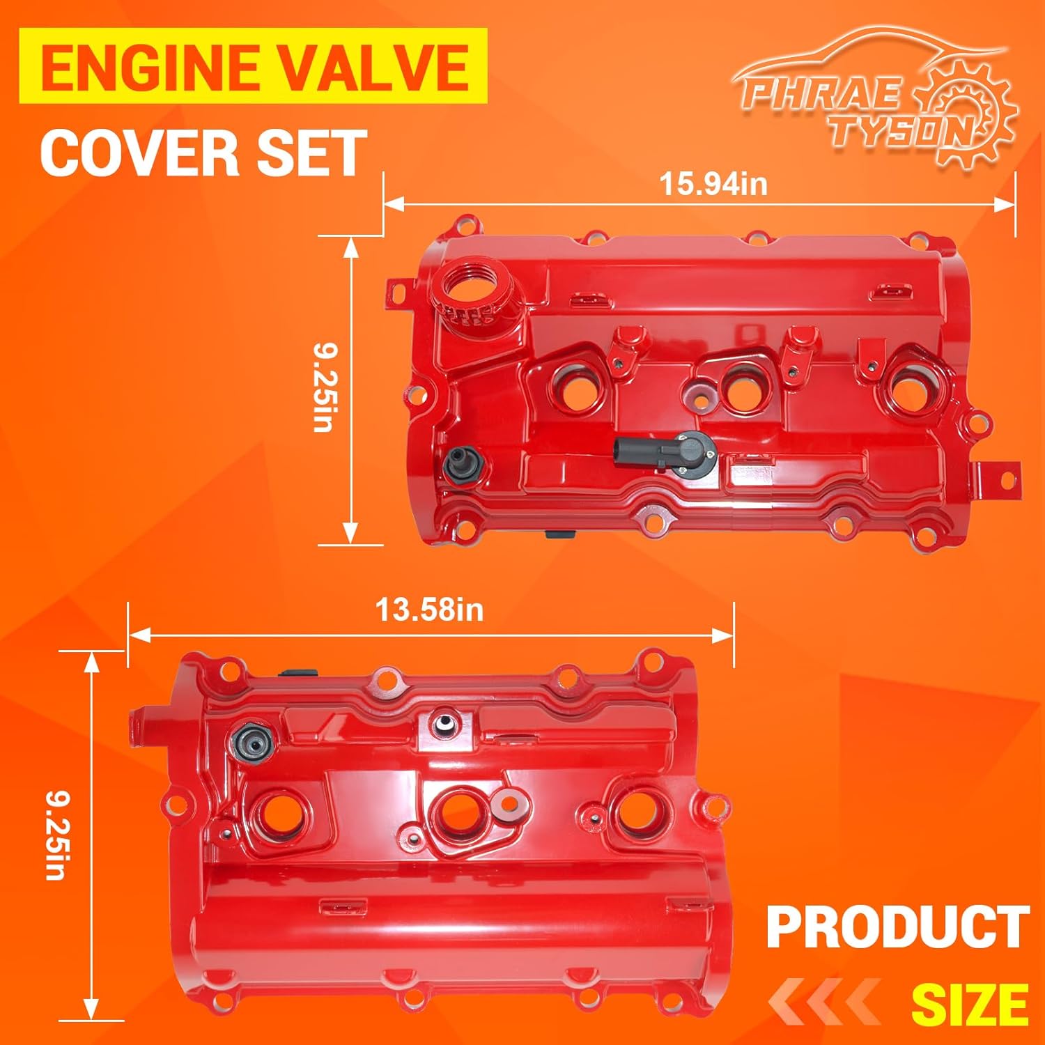 Upgraded Aluminum Left & Right Engine Valve Cover Set Compatible with 2009-2020 Nissan 370Z 2008-2013 Infiniti G37 2011-2013 M37 2014-2017 QX70 QX50 2014-2019 Q70 3.7L 13264EY01E 13264EY01C