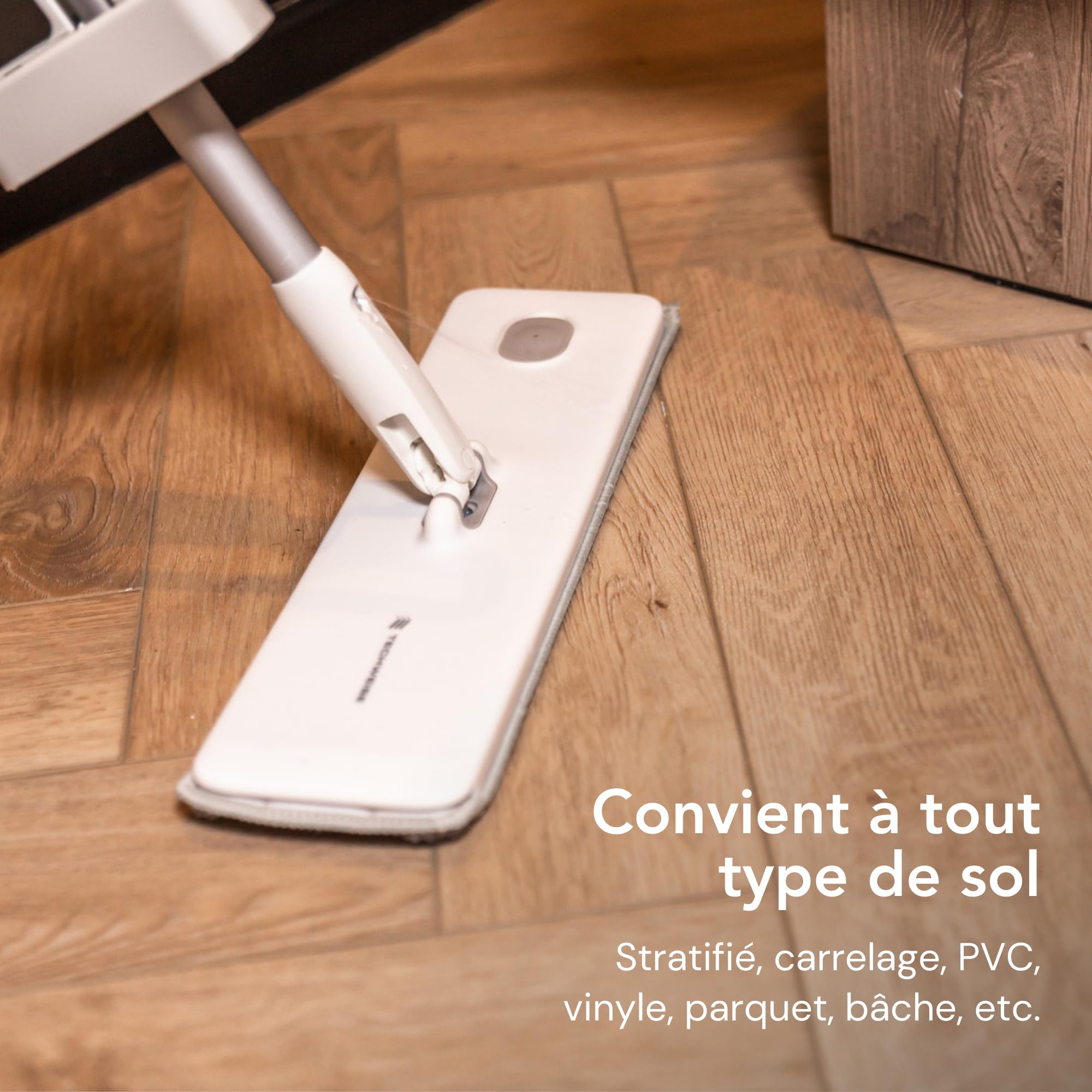 4-in-1 Set de serpillière avec Fonction Spray et Seau Repliable, Set de serpillière et Balai Microfibre avec système d'essorage
