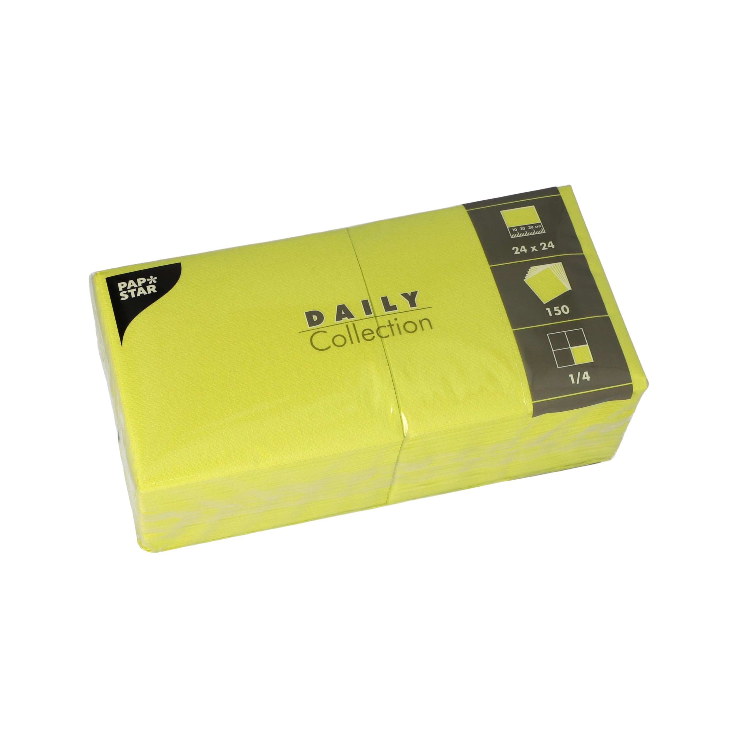 PAPSTAR, 150 "Daily Collection Napkins 1/4 Fold 24 cm x 24 cm Lime Green