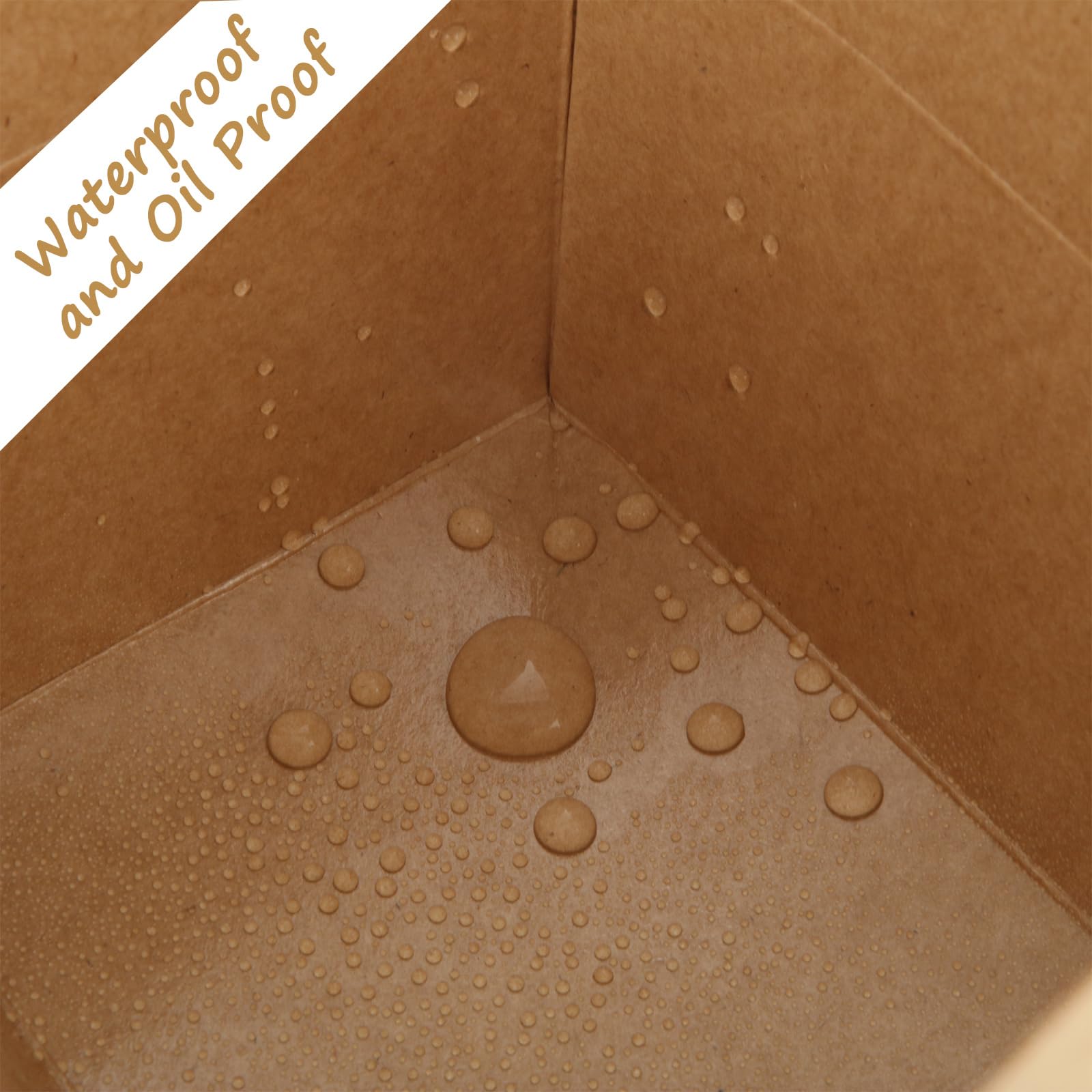 100 scatole di carta kraft usa e getta, 130 × 106 × 65 mm, biodegradabili, contenitori per alimenti e snack, scatole da asporto in cartone a