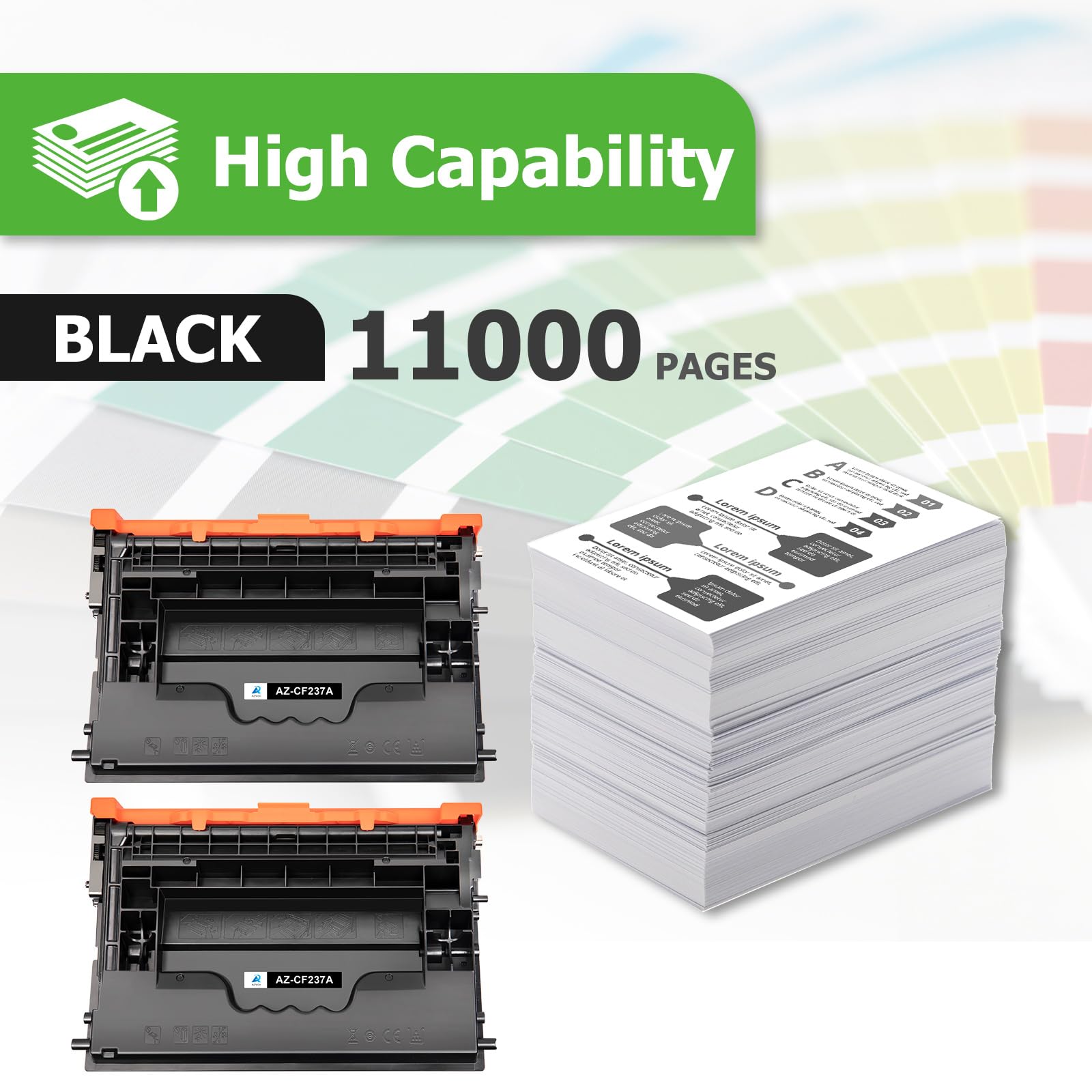 37A CF237A Black Toner Cartridge 2-Pack Compatible For HP 37A Black Toner Cartridge CF237A 37X 7 thumbnail image