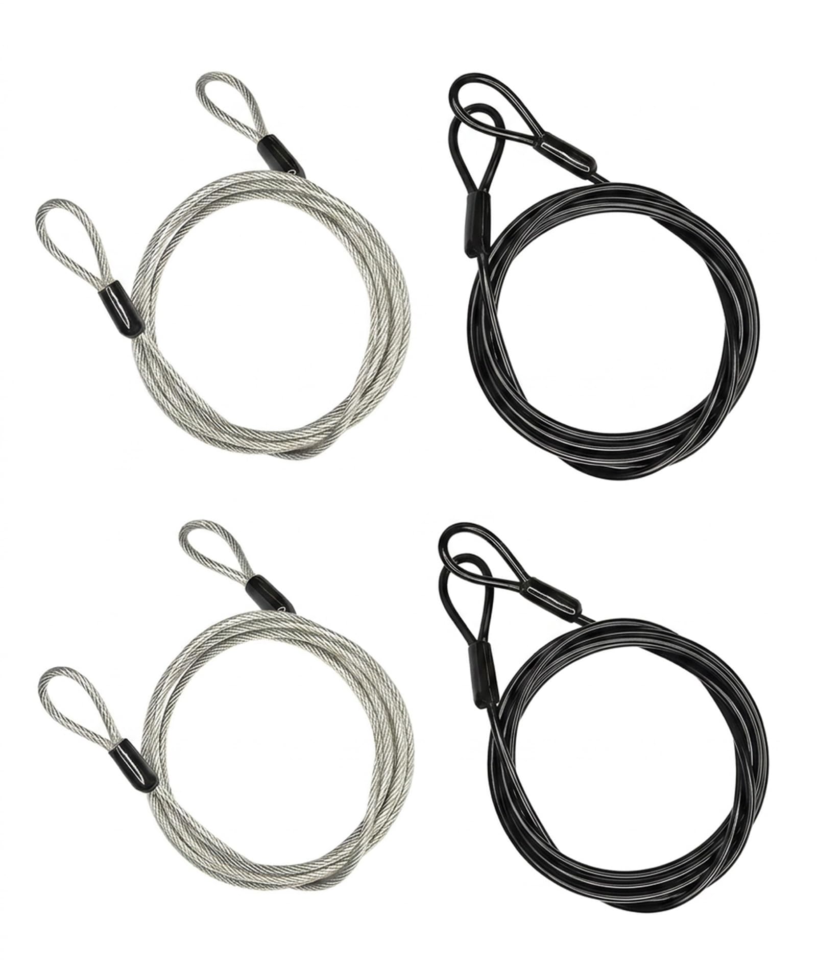 4-Piece Cable Lock, Cycle Lock, Steel Wire Rope Set, Travel Locks for Luggage, Lightweight Hanging Cable Lanyard, Anti Theft Cable Lock, Bike Lock, Clear Wire for Hanging and Black Steel Cable-image-8