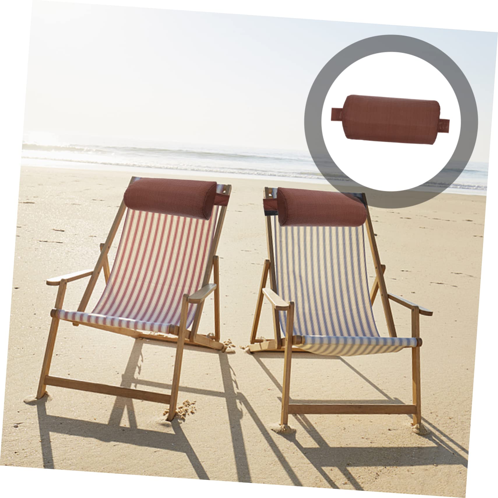 ABOOFAN 2 pezzi Cuscino Poggiatesta per Sedia da Spiaggia Morbida con Fascia Elastico Supporto Ergonomico e Comfort per Sedie Pieghevoli da e Casa