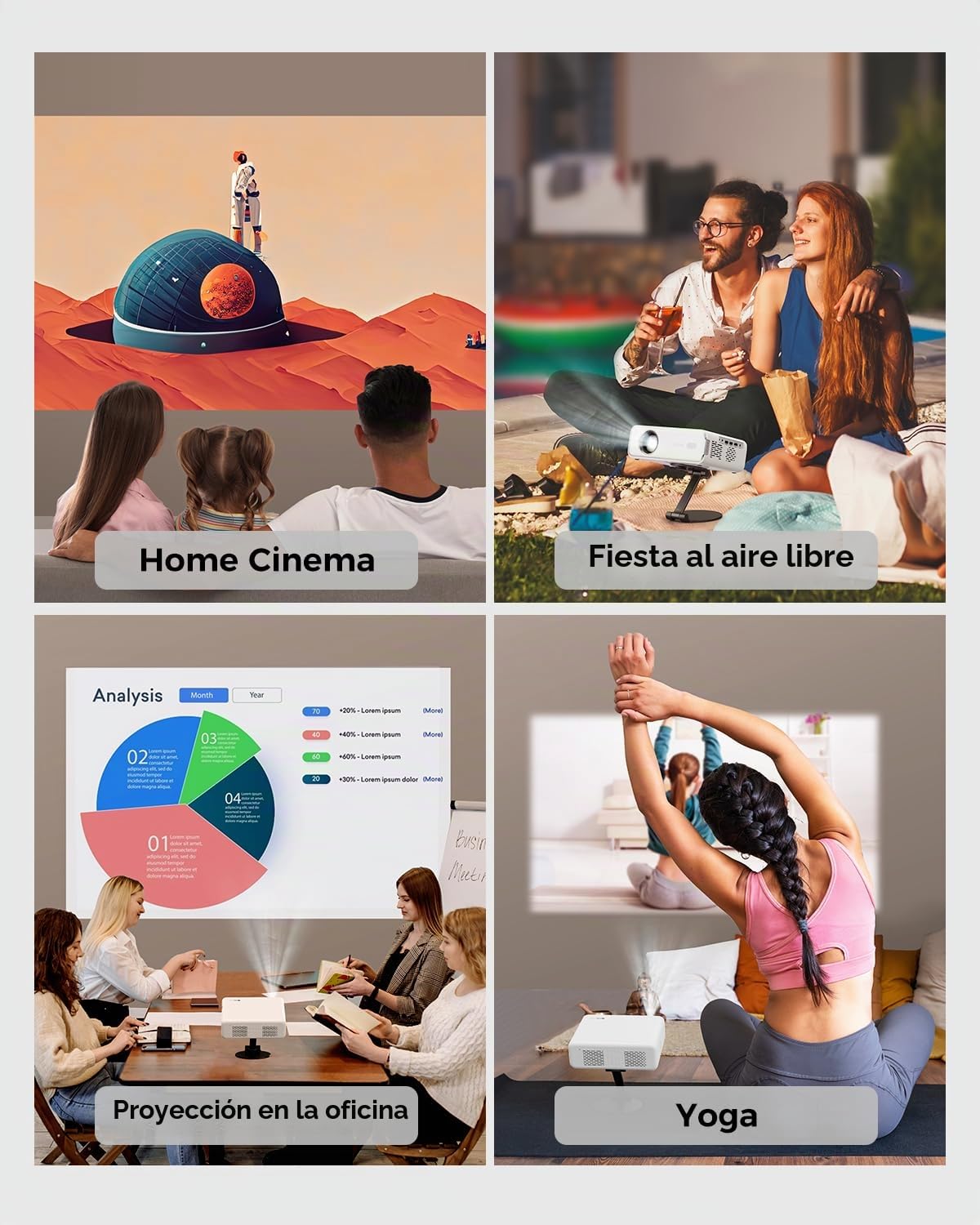 Aurzen Soporte plegable para proyector, ultracompacto con fácil configuración, rotación de 180°, compatible con TMY, HAPPRUN, Yaber, Epson y la mayoría de proyectores (tornillo de ¼ de pulgada, solo