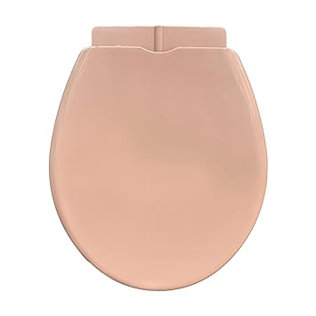 TAXAN Oval Shaped with Round Edges European Toilet Seat Cover & Noise Proof For White Commode seat cover rounded toilet seat (PINK)