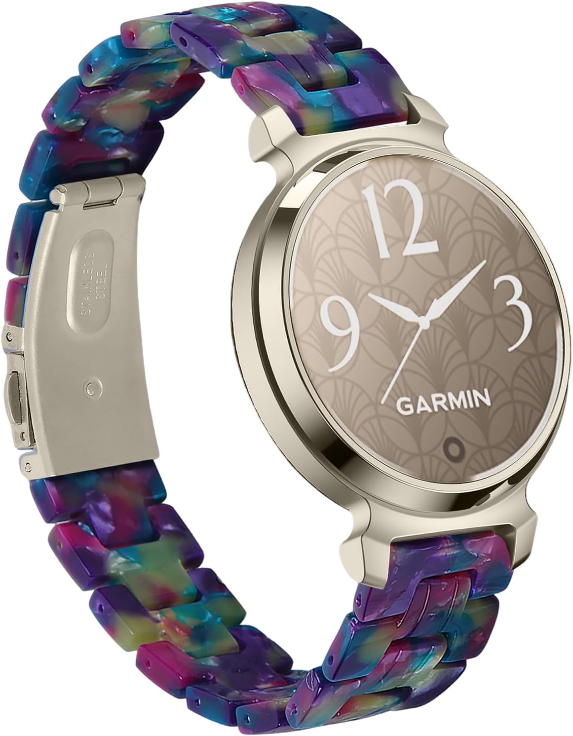 Miimall Resin Band Compatible for Garmin Lily 2/2 Active Bands, Lightweight, No Gap, Slim Pretty Women's Strap, Elegant Adjustable Bracelet Dressy Replacement Wristband for Garmin Lily 2/2 Active