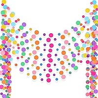 Vista 11 de Outus 40 guirnaldas de papel de puntos coloridos, decoración de Pascua, confeti colgante con purpurina redonda, telón de fondo para primavera