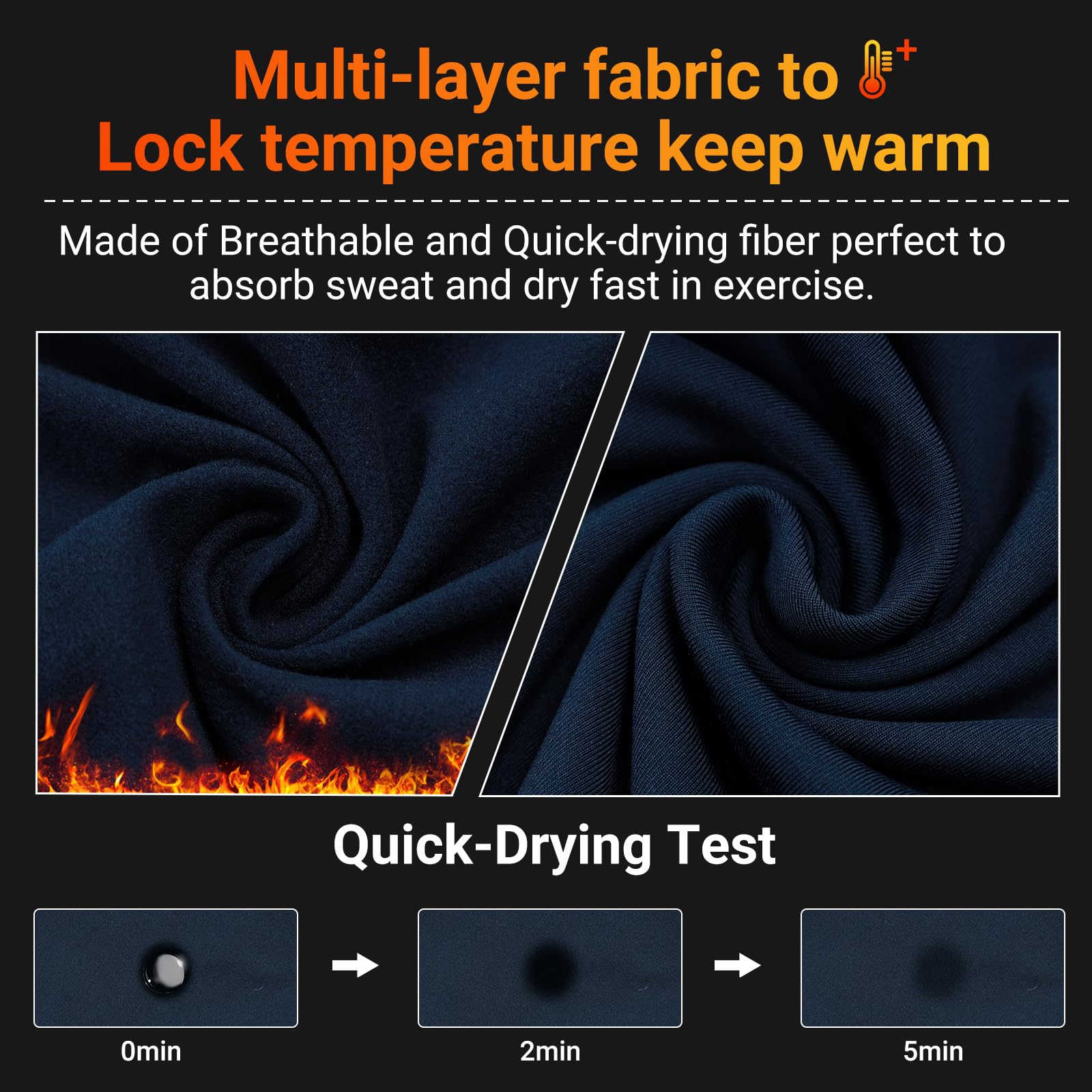 MEETYOO Intimo Termico Uomo a Manica Lunga Set Top e Pantalone per Inverno, Traspirante e Anti-umidità per Sport Invernali, Caccia, Sci