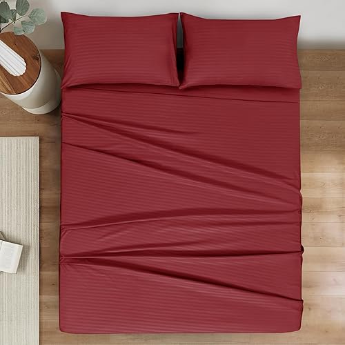 Miniatura 2 de Mejoroom Juego de sábanas de tamaño Queen, sábanas y fundas de almohada de 1800 hilos de lujo para hoteles, sábana bajera con bolsillos profundos,