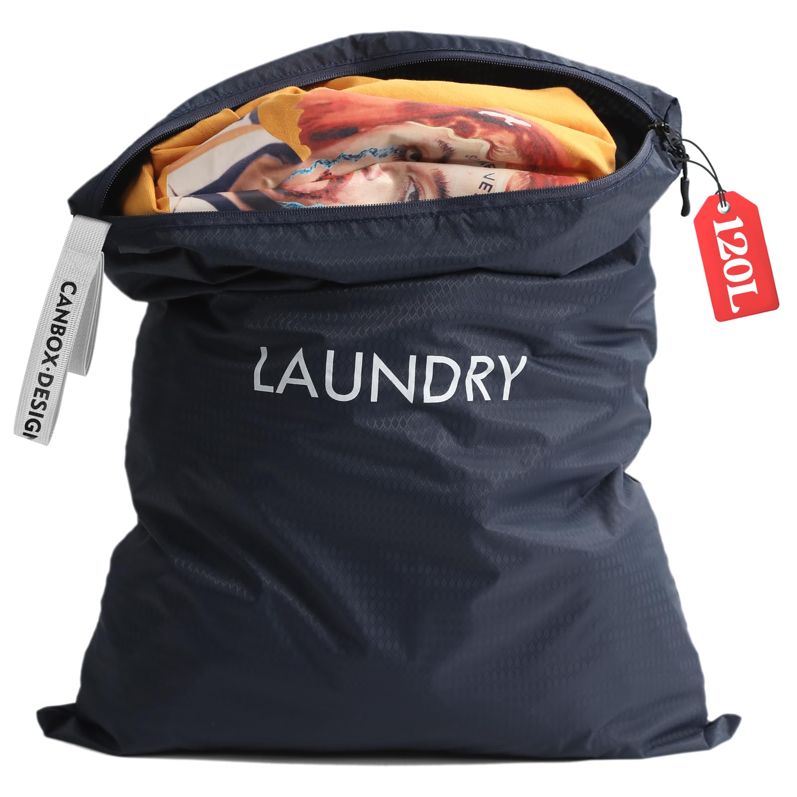 Sac à Linge Sale Grande Capacité 50x70cm - Sac Voyage Imperméable Pliant Nylon Pour Camping Et Vacances