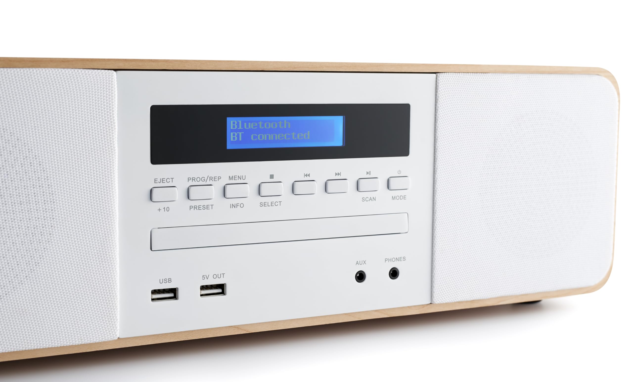 THOMSON Micro Chaîne Bluetooth Lecteur CD HiFi 50W Radio FM Chargeur Smartphone sans-Fil Induction Compatible Samsung Galaxy MIC201IBT