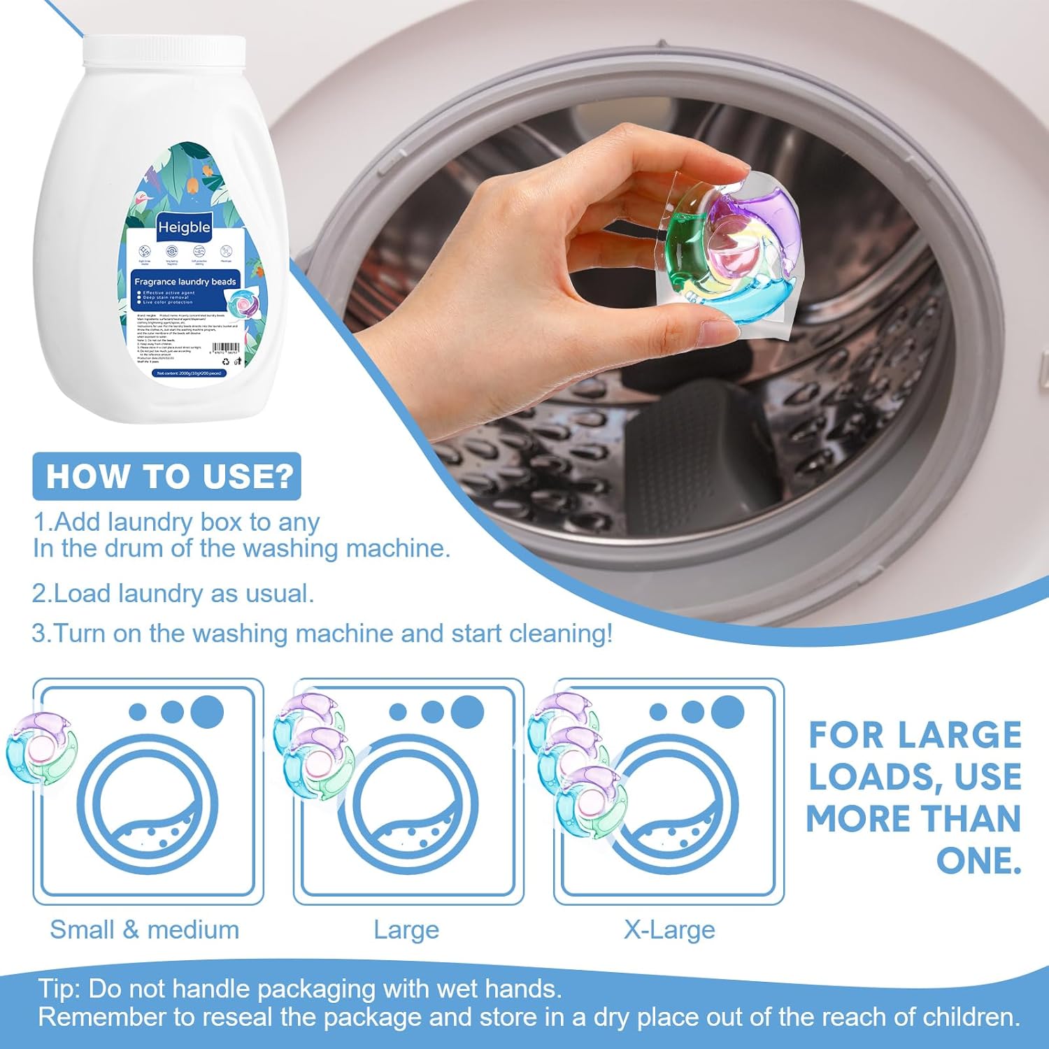 200 Count Laundry Detergent Pods Bulk 4 in 1 Washing Machine Detergent Pods Ultra Concentrated Tackles Tough Odors, Fruity Aroma - Image 6