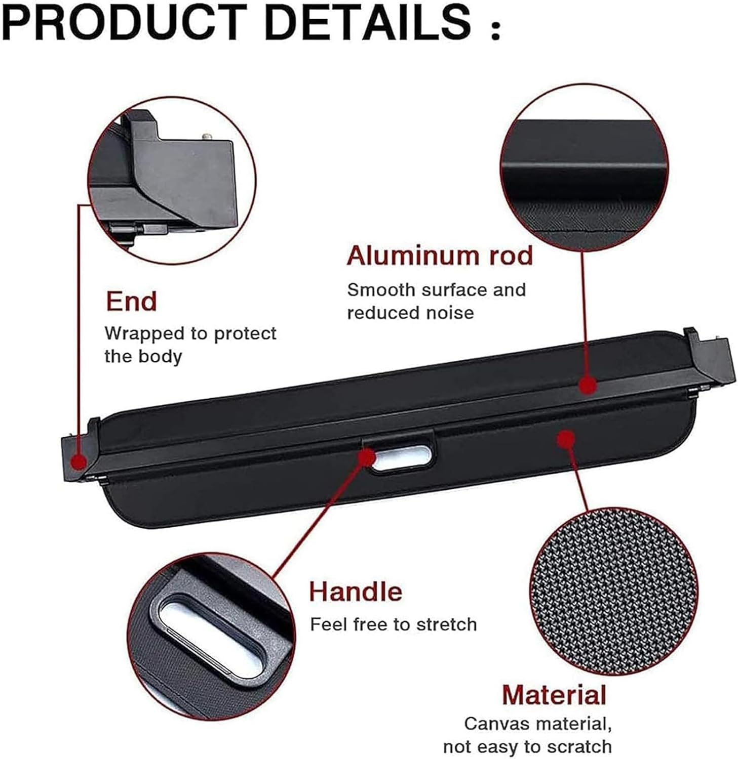 Car Retractable Cargo Cover for VW Golf Alltrack Wagon 2013-2019, Trunk Luggage Rear Trunk Parcel Shelf Security Shield Privacy Screen Shielding Shade Anti-Peeping Accessories