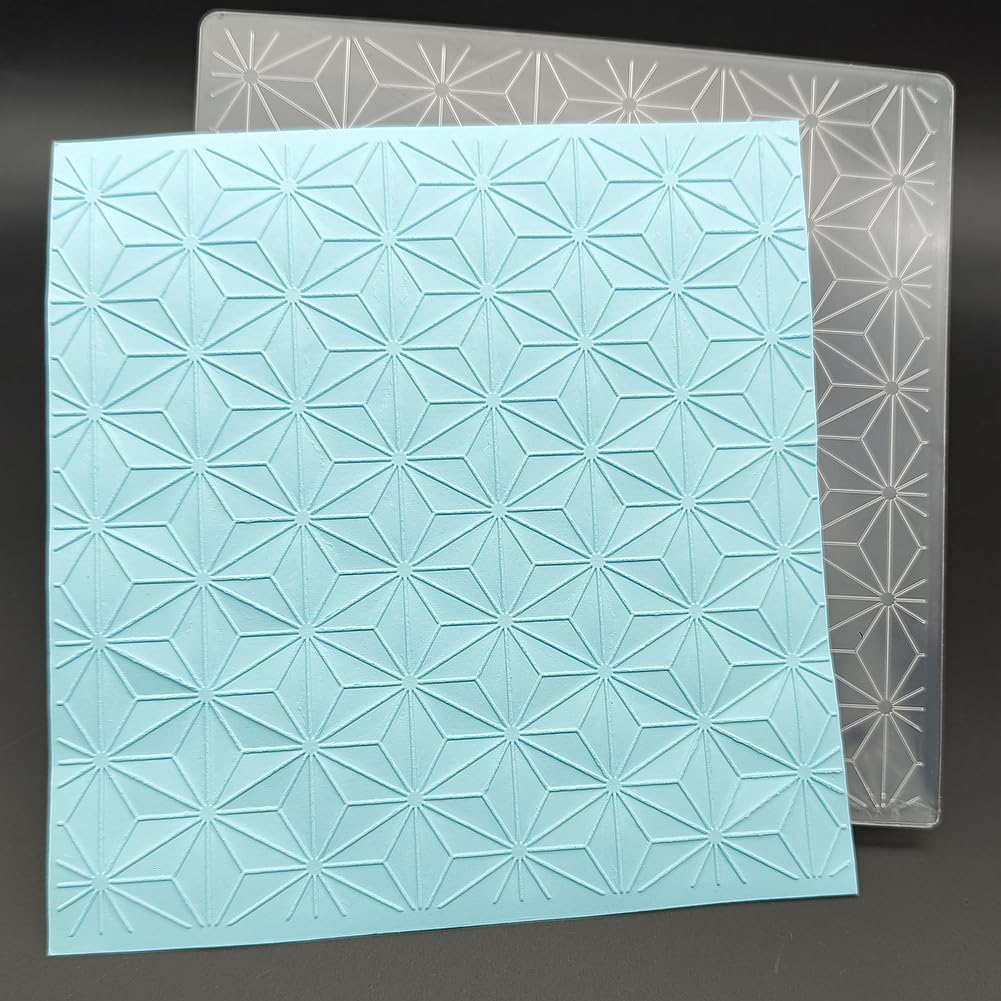 Plastic Embossing Folder 6x6 Inch Hexagrams Paper Crafts Plastic Textured Impressions for Card Making Scrapbooking image 3