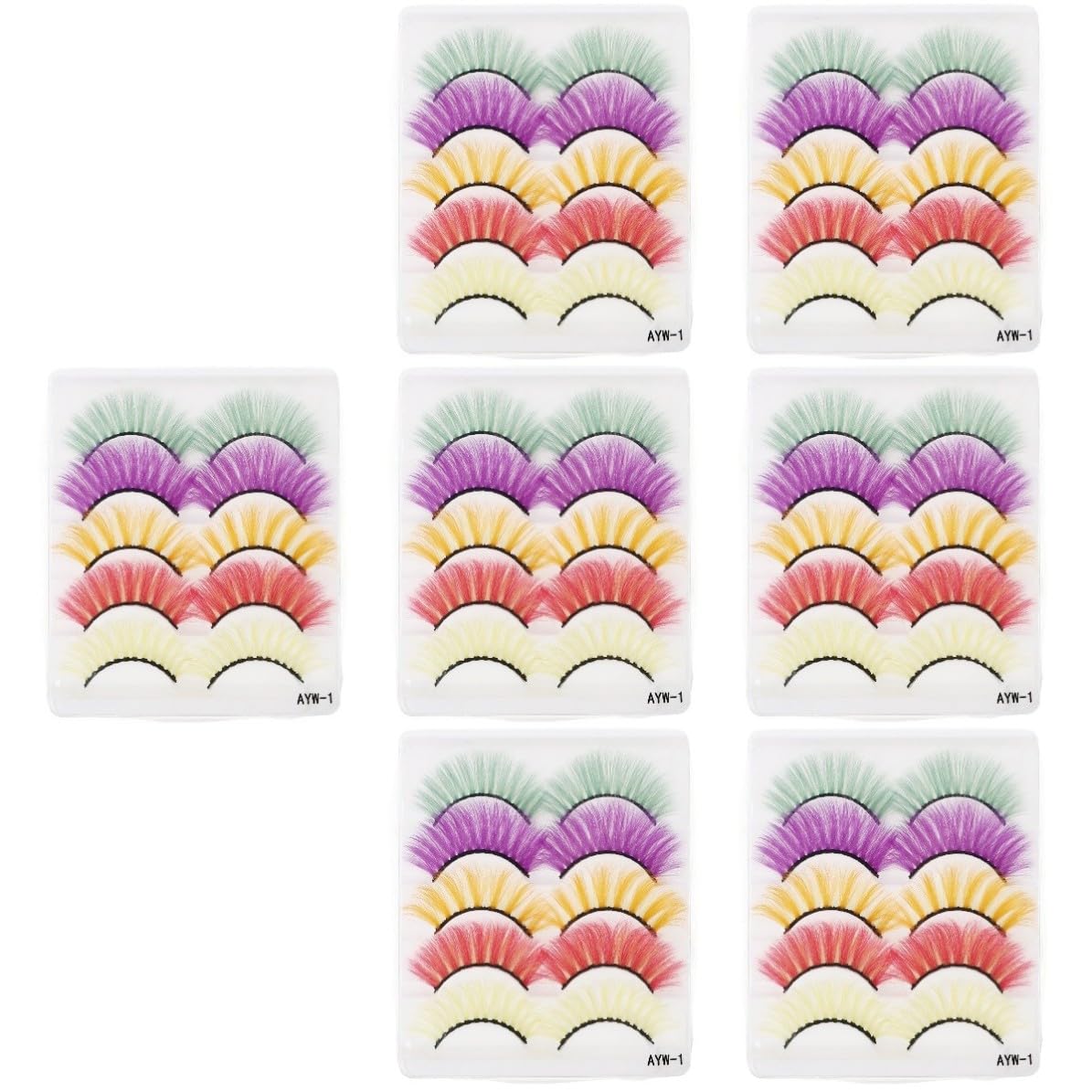 Abaodam 35 Paia Ciglia Finte Colorate 3d Morbide in Materiale Simulato per Halloween e Uso Quotidiano Durante Giorno, Lashes Performance per Servizio Fotografico