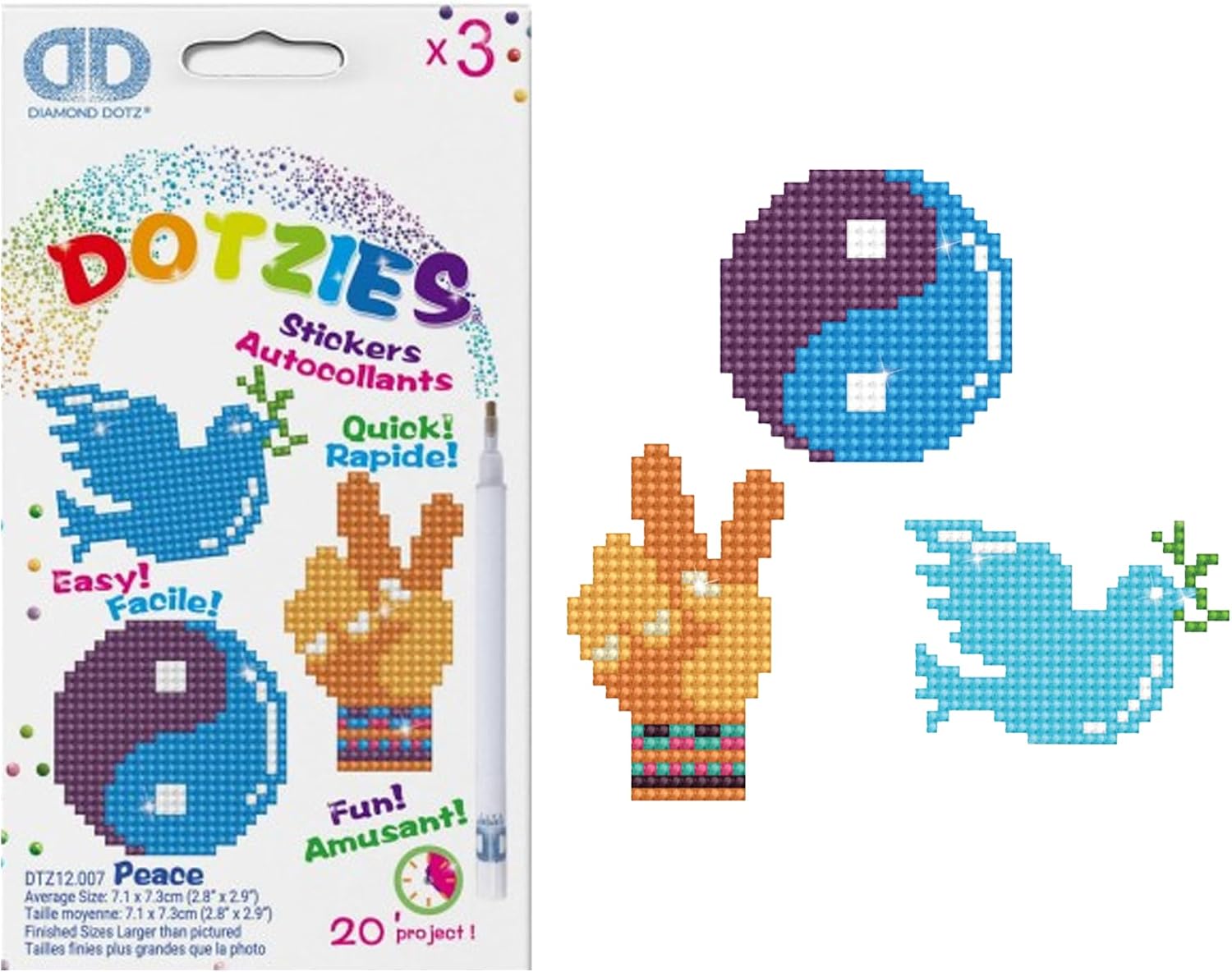 DIAMOND DOTZ Peace Diamond Painting Kits for Kids - Diamond Art Kits a Relaxing Creative Craft Kit with Dotz Gems