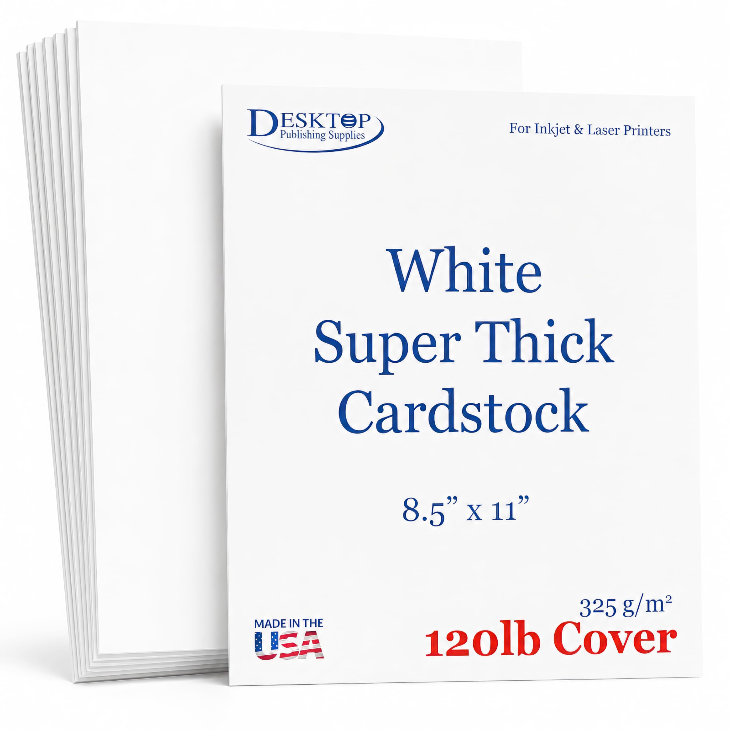 Kartonpapier, sehr dickes Karton, für Inkjet-/Laser-Drucker, Bastelpapier, 21,6 x 27,9 cm, Weiß 50 Sheets | Super dicker, bedruckbarer Karton für Einladungen, Postkarten, Visitenkarten und professionelle Druckprojekte