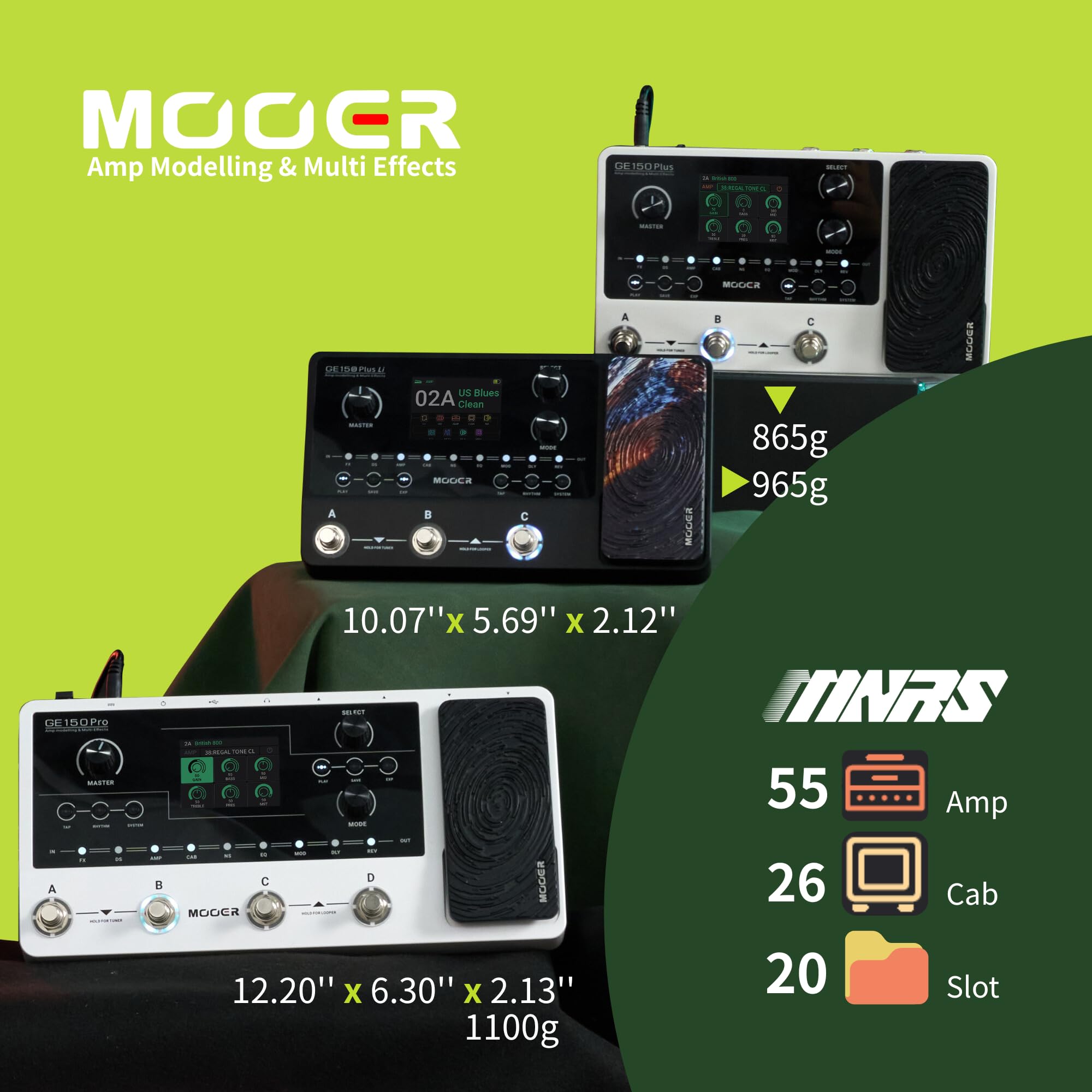 Amazon.com: MOOER GE150 Plus New Compact Guitar Pedals Multi