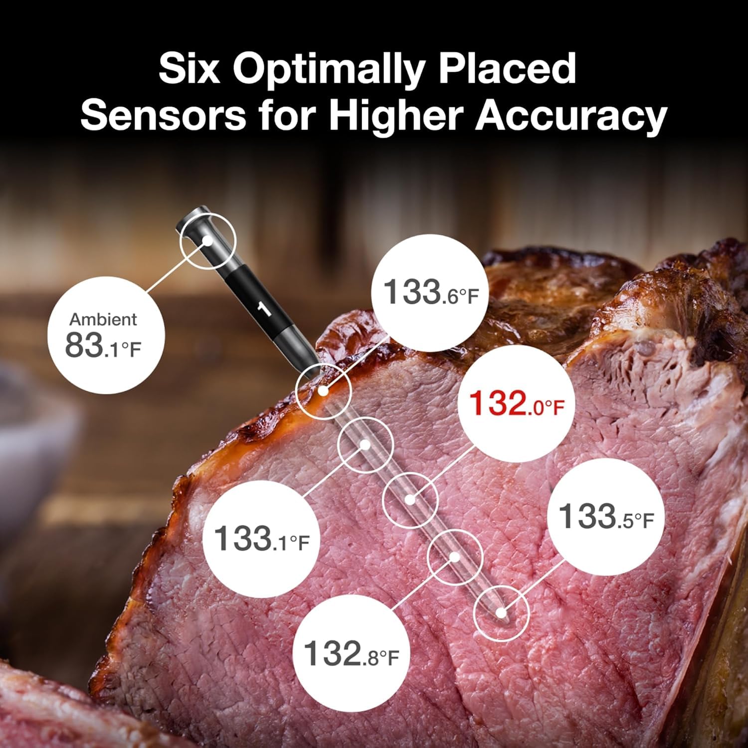 ThermoMaven Smart Bluetooth Wireless termometro per carne: base standalone, portata illimitata WiFi, 6 sensori con precisione certificata NIST, 2 sonde per cucina, barbecue, forno, affumicatore,