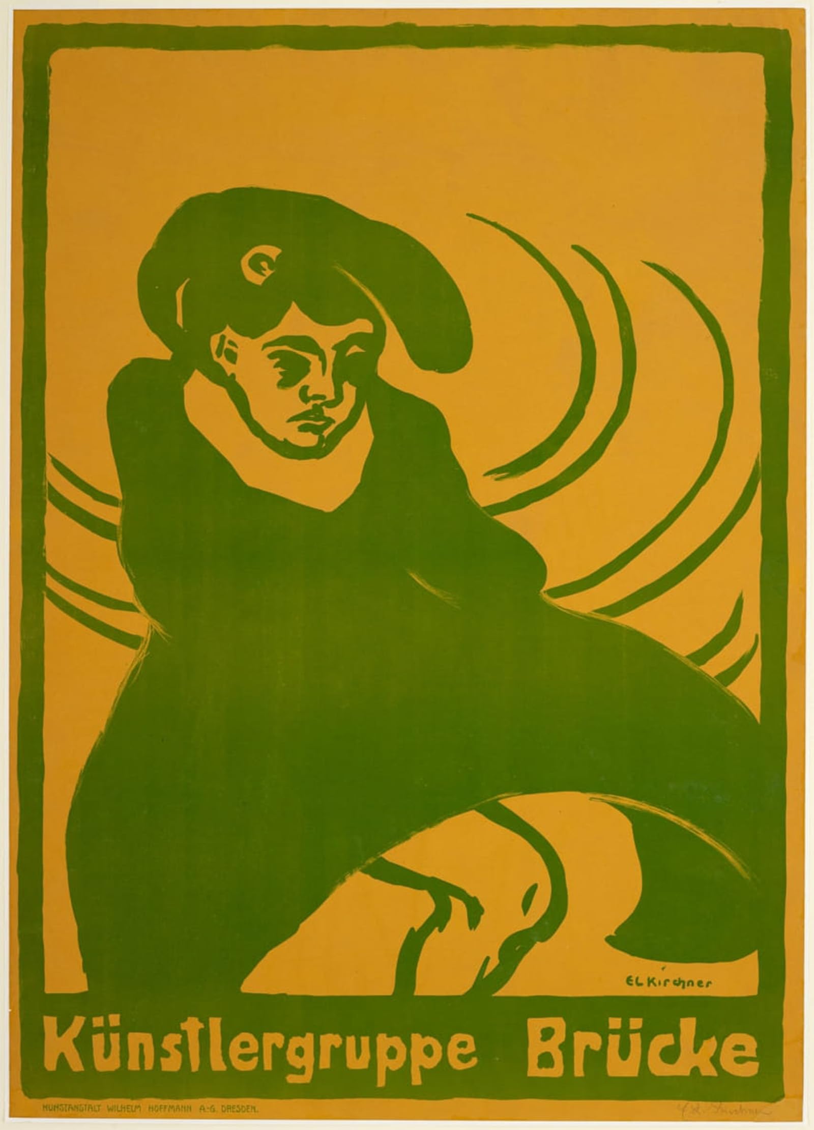 SERENDIPITP Aesthetic Poster Photo Wall Print Retro Picture the Kiss by Ernst Ludwig Kirchner Modern Wall Artwork for Home Decor 60x90cm