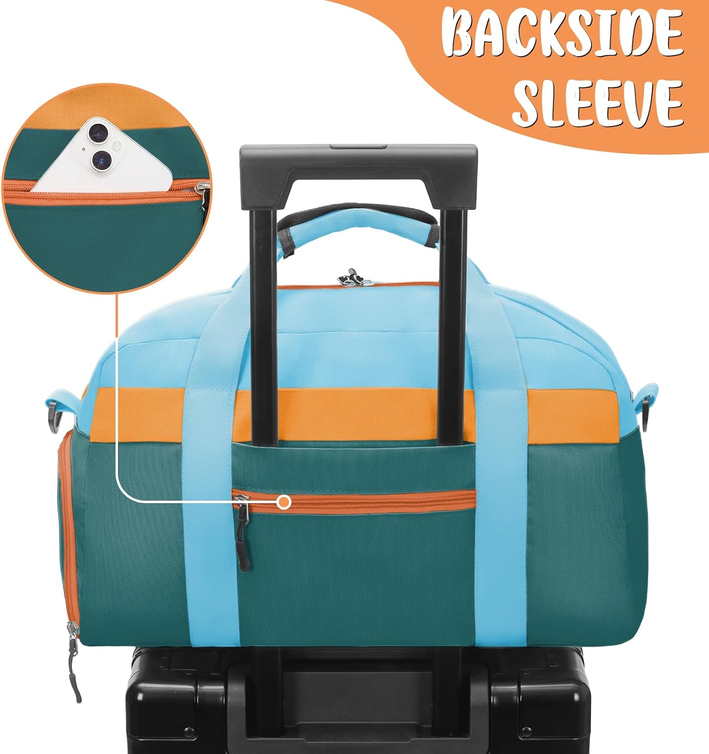 WOOMADA Kids Duffle Bag for Boys or Girls, Kids Overnight Bag with Shoe Compartment&Wet Pocket, Ideal for School Practice, Sports, Travel(green blue) - Image 6