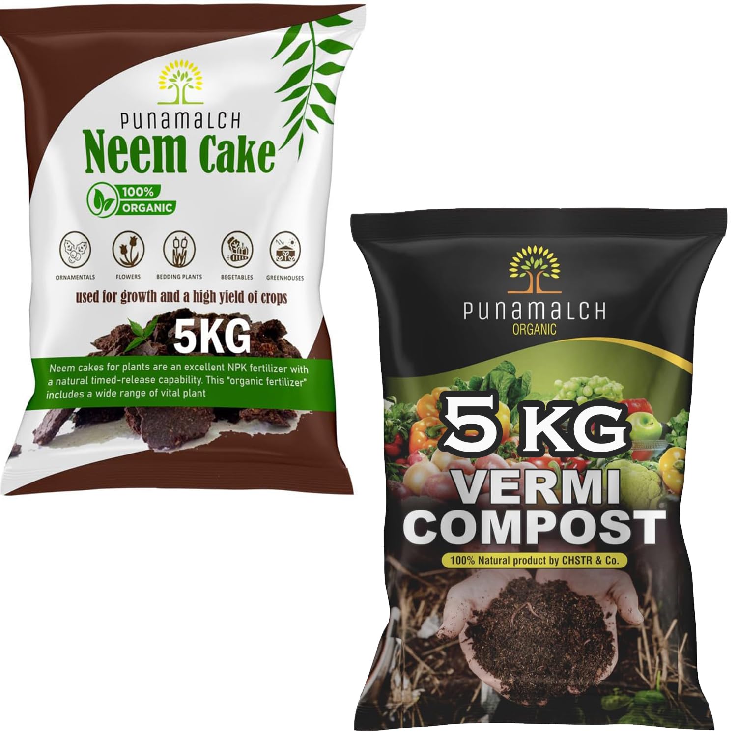 PUNAMULCH Neem Khali for Plants 5kg And vermicompost for plants 5kg | Organic Vermicompost Fertilizer Manure For Plants (B0CZXHM7C8) Amazon Price History, Amazon Price Tracker