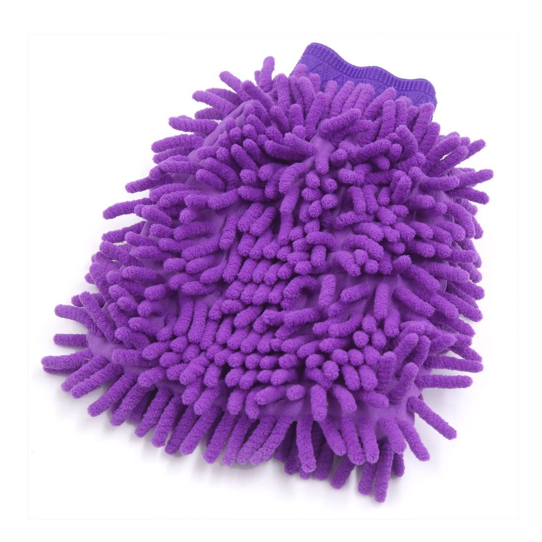 Uxcell Purple Sourcing Map Microfiber Car Wash Mitt Ultra-Soft Wash Glove For Car