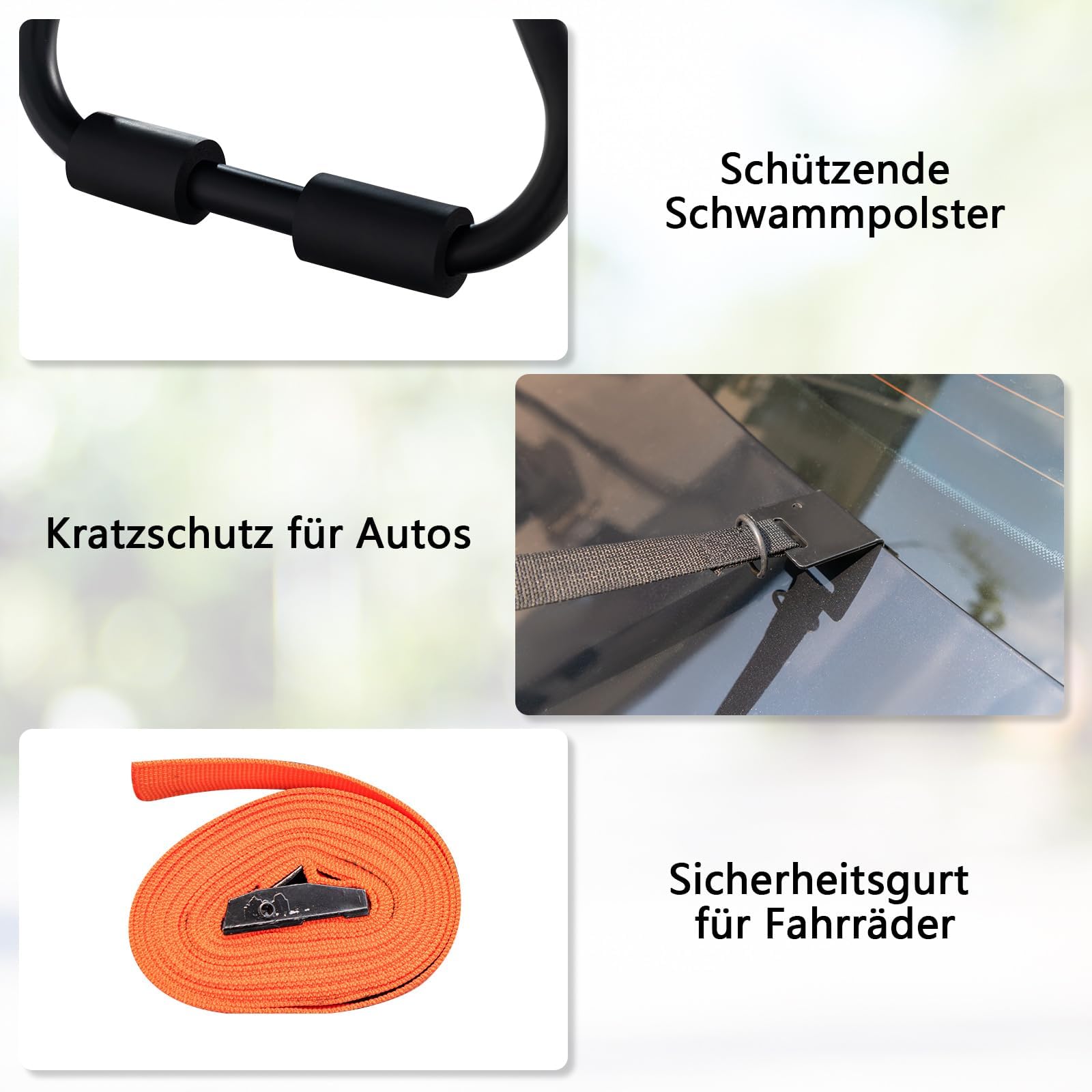 COSTWAY Kofferraum Fahrradträger für 3 Fahrräder, Heckklappenfahrradträger klappbar mit Verstellbarer Länge, Höhe & Winkel, Heckklappenträger bis 45 kg, für Autos, LKWs, SUVs & Minivans